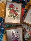 Mcm Metal Fake Wood Floral 4x6 Picture  Set Of 4 As Is — photo 2