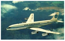 Vintage Postcard Pan Am Boeing 707 Jet Clipper America Aviation