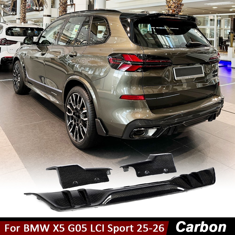 For BMW X5 G05 M Sport 2025-2026 Real Carbon Rear Bumper Diffuser Lip Spoiler