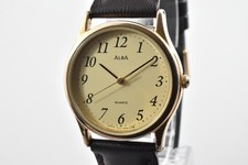 Vintage Near MINT SEIKO ALBA Quartz V515-6471 Men's Watch From JAPAN