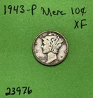 1943-P Mercury Dime 10c XF Extra Fine 90% Silver