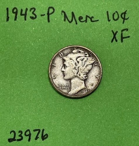 1943-P Mercury Dime 10c XF Extra Fine 90% Silver
