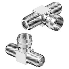 2 Pack Coaxial Cable Splitter TV Splitter 2 In 1 Out for Video Cable TV Antenna