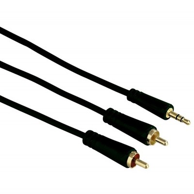 Hama Car-HiFi AUX-Kabel 3,5mm Klinke > Cinch für MP4 MP3 iPod Audio-Player Auto