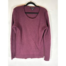 41 Hawthorn Medium Burgundy Red Cashmere Sweater Long Sleeves Crew Neck FLAWED