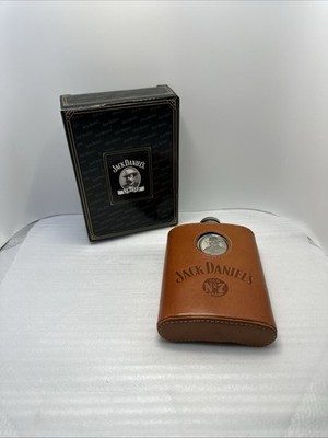 Jack Daniel s Limited Flask Leather Wrapped With Original Box 2005 New Old Stock
