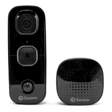 Swann Buddy Video Doorbell 1080p w Night Vision - Black - SWIFI-BUDDY-GL