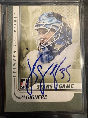 Signed 2010-11 Between The Pipes J-S Giguere Stars Of The Game #107 Auto Ducks