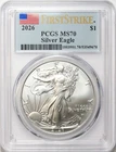 2026 $1 American Silver Eagle PCGS MS70 - First Strike - ASE / FS / Flag Label
