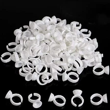 Tattoo Ink Pigment Ring Cups - 300X Disposable Plastic Glue Holder