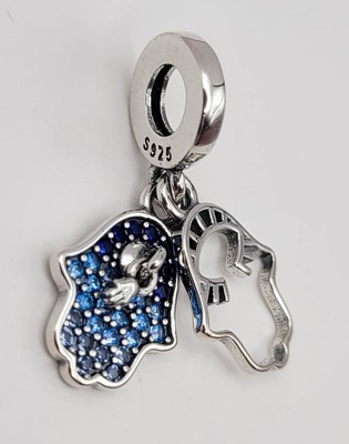 925 Sterling Silber Hamsa Handschutz Charm Anhänger
