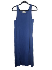 Everlane Small The Naia Ripple Tank Sleeveless Crepe Blue Dress