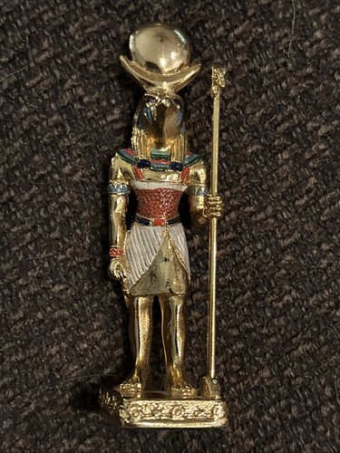 Egyptian Pharaoh Hand Painted 3-1/2” Gold Tone