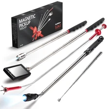 Telescoping Magnetic Pickup Tool Set, Inspection Mirrors and Four Claw Grabbe...