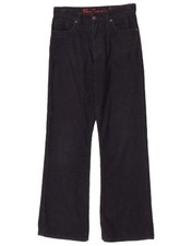 Ben Sherman Womens Wide Leg Corduroy Trousers W28 L30 Navy Blue Cotton AD18