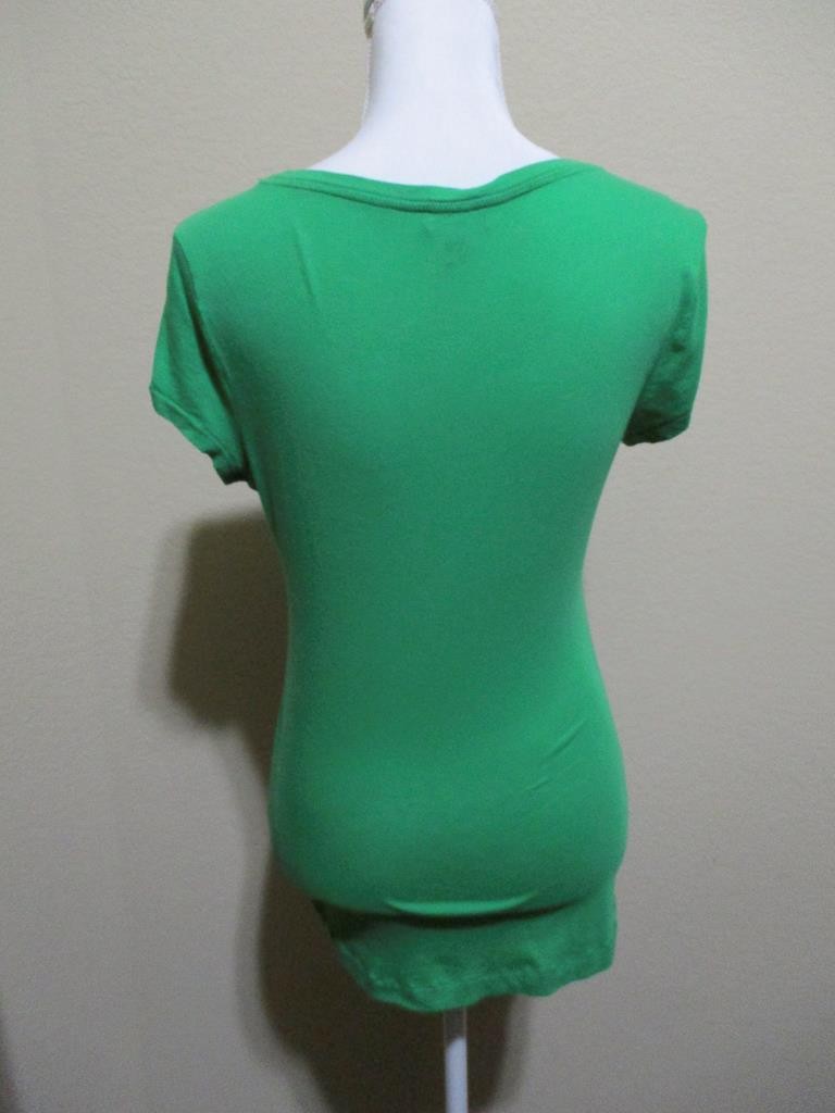 Express Solid Green Women's Size Medium Roll Tab … - image 4