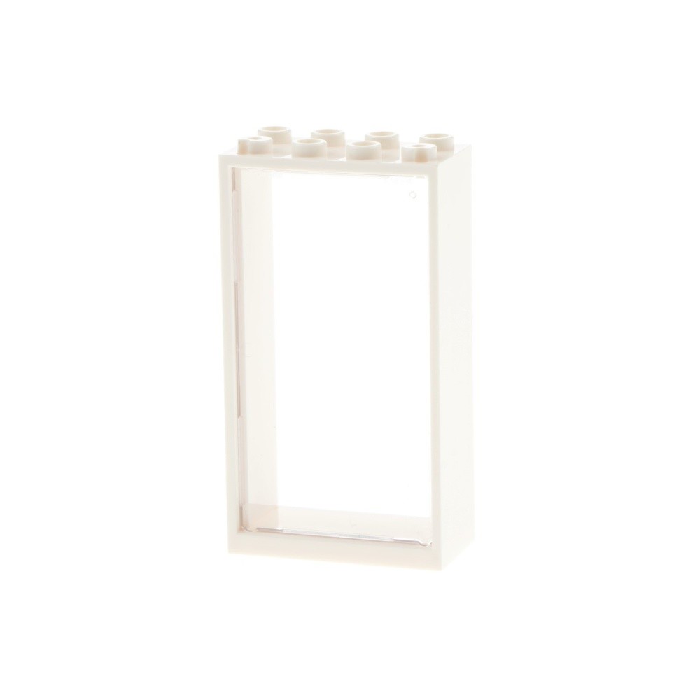 1x Lego Window Frame 2x4x6 White Pane 1x4x6 Transparent White 57895 60599