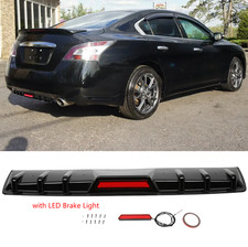Glossy Black Rear Bumper Diffuser W Led Brake Light For Nissan Maxima Sl Sv Sr Glossy Black Rear Bumper Diffuser W Led Brake Light For Nissan Maxima Sl Sv Sr