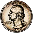 PR65 1959 25C Washington Silver Proof Quarter, PCGS Trueview- Rainbow Toned