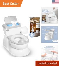 Gray 2-in-1 Potty with Splash Guard  Storage   Fun for Kids, Easy for Parents
