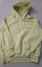 Vintage Nike White Center Swoosh Hoodie Pullover Yellow Mens Size Small S