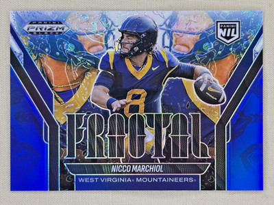 2025 Prizm Black Nicco Marchiol FRACTAL Blue Prizm /199 West Virginia #25 NIL