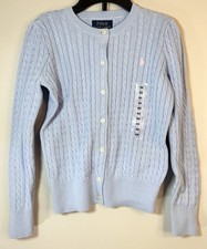 Polo Ralph Lauren Cardigan Sweater Girls 6X Blue Button Down Long Sleeve New NWT