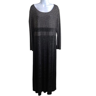 Vintage Carole Little Women's Black Xena Knit Maxi Dress Size 14 Dressy  Boho | eBay