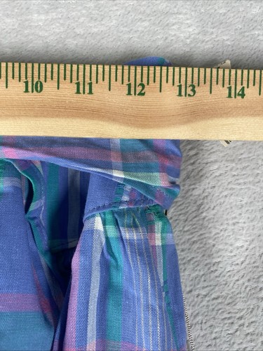 New Vintage Bobbie Brooks Maxi Skirt Women's Large Blue Plaid smocked tie front - Picture 3 of 9