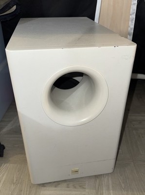 Canton AS 10 Powered Subwoofer 250W RMS Wired Stereo RCA White Wood