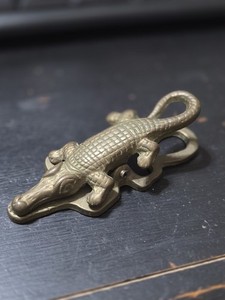 Vintage Brass Alligator Crocodile Paper Clip