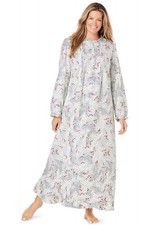 Only Necessities Plus Size Long Flannel Nightgown