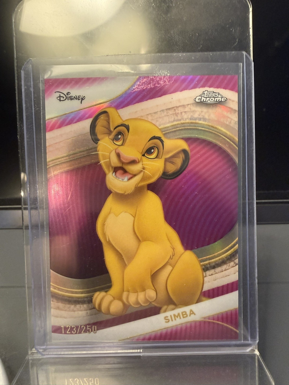 Simba 2025 Topps Chrome Disney #100 Pink Refractor /250 Price