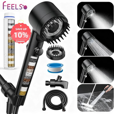 #ad #ad FEELSO High Pressure Shower Head with Handheld Combo 18 Stage Filter Showerhead $22.99