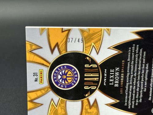 Tarjeta de parche Lexie Brown 2024 Panini Select WNBA Sparks púrpura/49 - Imagen 2 de 5