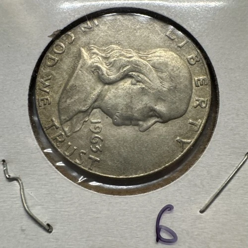 FRANKLIN HALF DOLLAR, 1963-D, 90% SILVER
