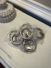 Pottery Barn Classic Metal Curtain LARGE Clip Rings (9) Pewter NWOB OB