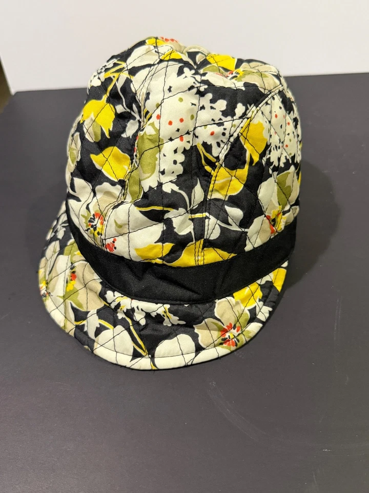 Sombrero Vera Bradley Newsgirl Dogwood Negro Amarillo Floral Forrado de Vellón Talla Única Foto 2 de 4