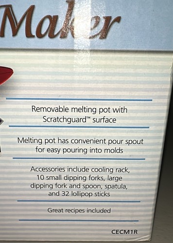 Cook's Essentials Chocolate Treat Maker Teflon/ScratchGuard Model #CECM1R (READ) - Picture 7 of 7