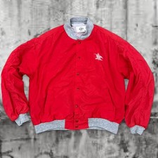 Vintage Anheuser-Busch Bomber Jacket – Red & Gray – Made in USA – Size Large