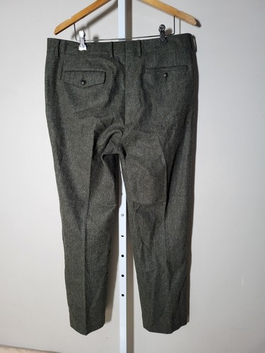Pantalones Pantalones 35 X 30 Bonobos Luna Tweed Calce Ajustado Verde Bosque Lana Espiga - Imagen 6 de 10
