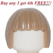    NEW Lego Minifig Hair Female Girl Dark Tan Short Bob Cut Page Pirates