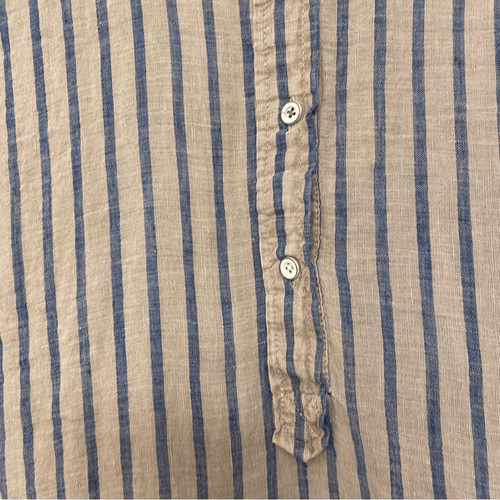 Dear John The Channing Shirt Linen Striped lavender coastal Beach lagenlook boho - Picture 6 of 8