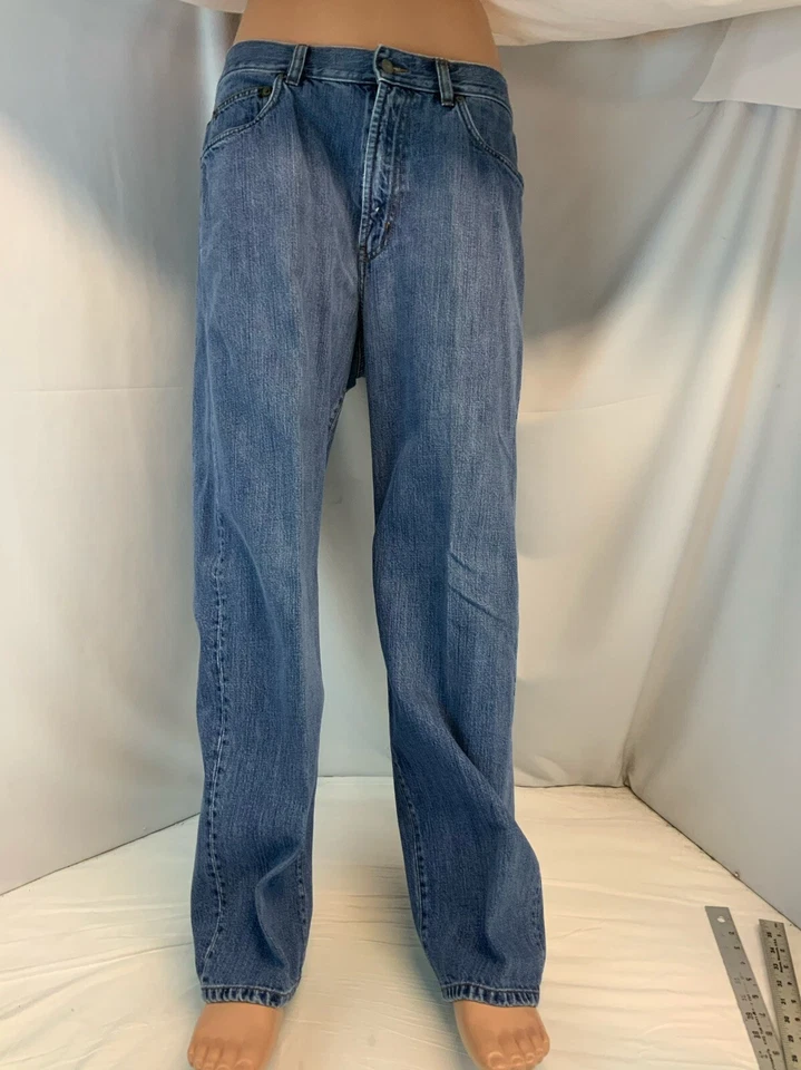 Pantalones de mezclilla Indigo Palms 36x30 azul algodón Tencel Hong Kong ajuste R como nuevos YGI RE2550 Foto 2 de 4