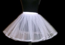 Women Girl White Lace Party Dress Short Skirt Petti bone Petticoat Underskirt