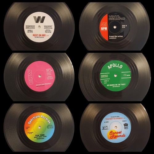 6 Glasuntersetzer Schallplatte Tisch Bierdeckel Retro Vinyl untersetzer vintage - Bild 4 von 10