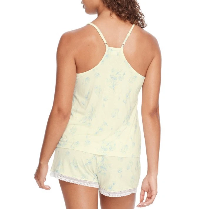 Espléndido conjunto de pijama sin mangas y pantalones cortos florales suaves, US X-Small Foto 2 de 2