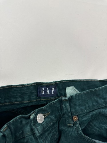 Vintage Gap Jeans Women 10 Green Denim Classic Fit High Rise Straight Leg Preppy - Picture 6 of 12