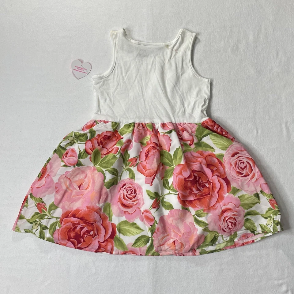 Vestido sin mangas Children’s Place rosas blancas y rosas talla 5T Foto 2 de 4