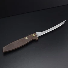 Regent Sheffield 4" Seraded Grapefruit Knife Riveted Wood Handle Vintage Laser